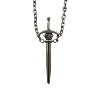 新品同様 バレンシアガ GOTH SWORD 剣型 メタル ラインストーン シルバー ネックレス 0329-2【中古】BALENCIAGA