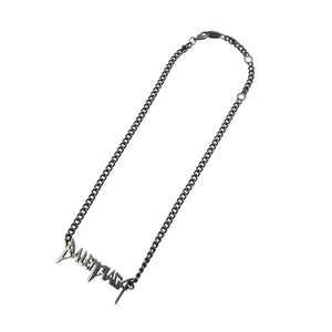 新品同様 バレンシアガ ロゴ メタル シルバー ネックレス 0329-3【中古】BALENCIAGA