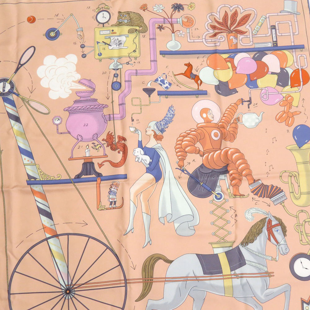 美品 エルメス カレ90 ティー フォー トゥー シルク マルチカラー スカーフ 0330【中古】HERMES