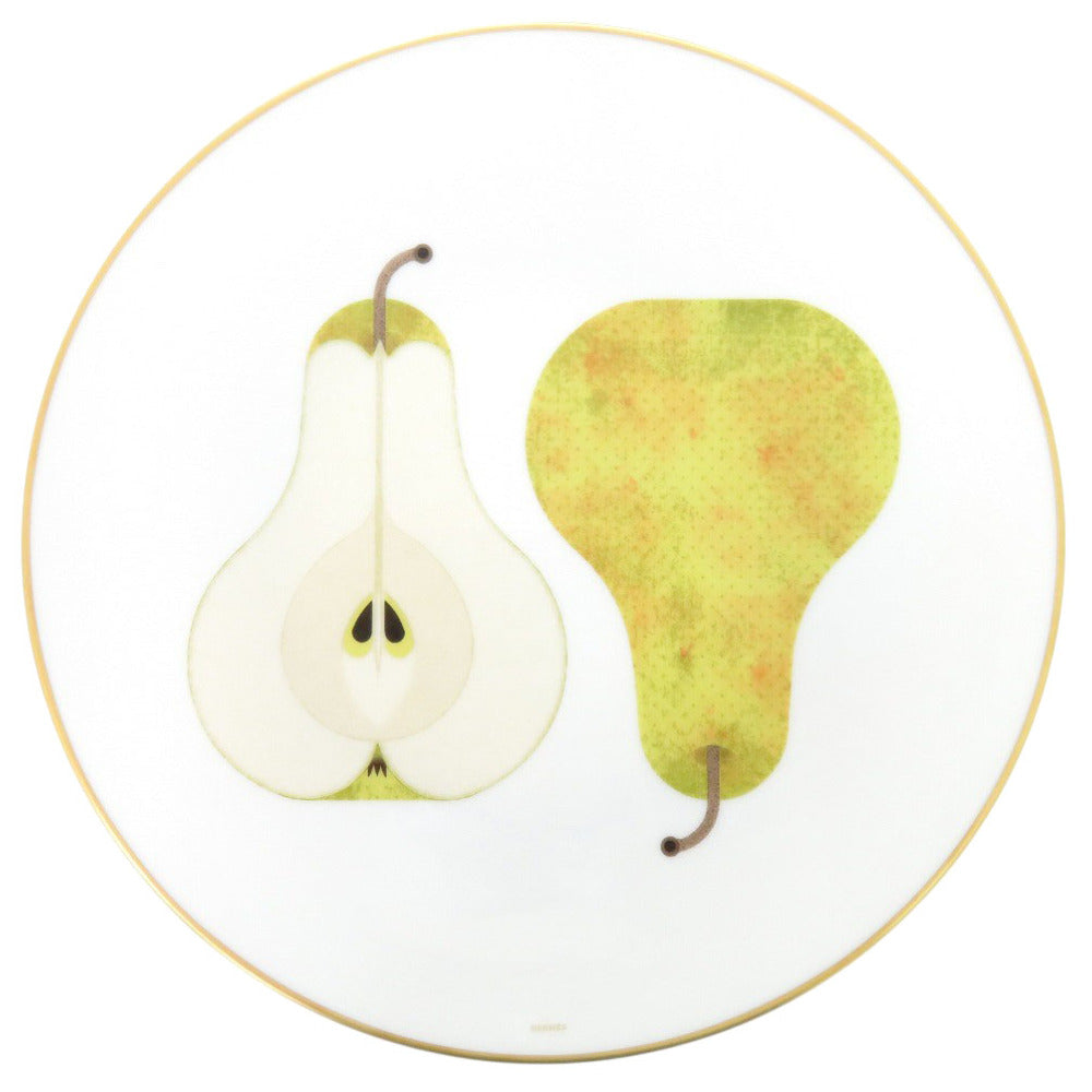 未使用 エルメス デザートプレート カオルミ 梨 ポーセリン 陶磁器 ホワイト 食器 皿 白 0334【中古】HERMES