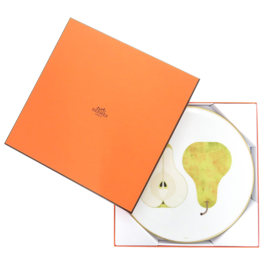 未使用 エルメス デザートプレート カオルミ 梨 ポーセリン 陶磁器 ホワイト 食器 皿 白 0334【中古】HERMES