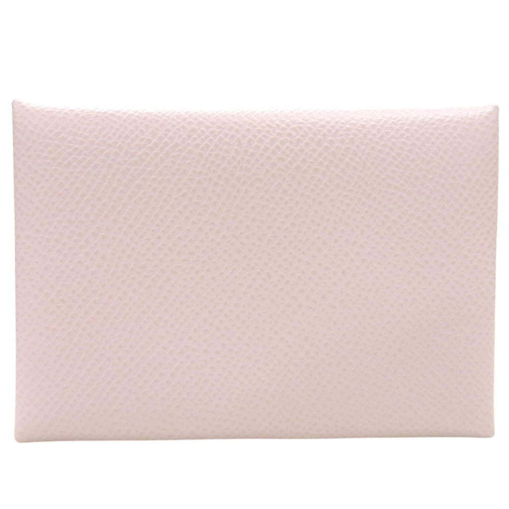 新品同様 エルメス カルヴィ デュオ カードケース 二つ折り 名刺入れ ヴォーエプソン モーヴペール B刻印刻印 0345【中古】HERMES