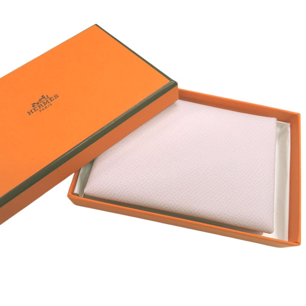 新品同様 エルメス カルヴィ デュオ カードケース 二つ折り 名刺入れ ヴォーエプソン モーヴペール B刻印刻印 0345【中古】HERMES