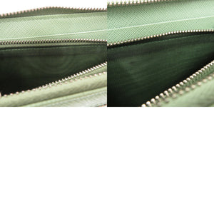 新品同様 プラダ サフィアーノ グリーン L字ファスナー 長財布 0372【中古】PRADA