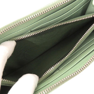 新品同様 プラダ サフィアーノ グリーン L字ファスナー 長財布 0372【中古】PRADA