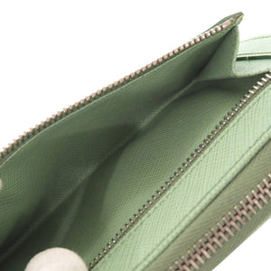 新品同様 プラダ サフィアーノ グリーン L字ファスナー 長財布 0372【中古】PRADA