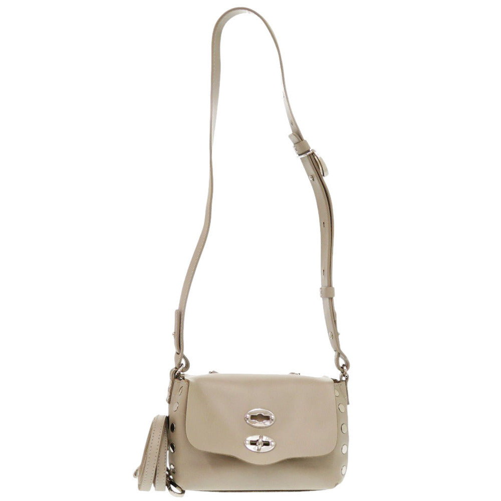 ザネラート ポスティーナ ミニ レザー グレー系 ハンドバッグ 0375【中古】ZANELLATO