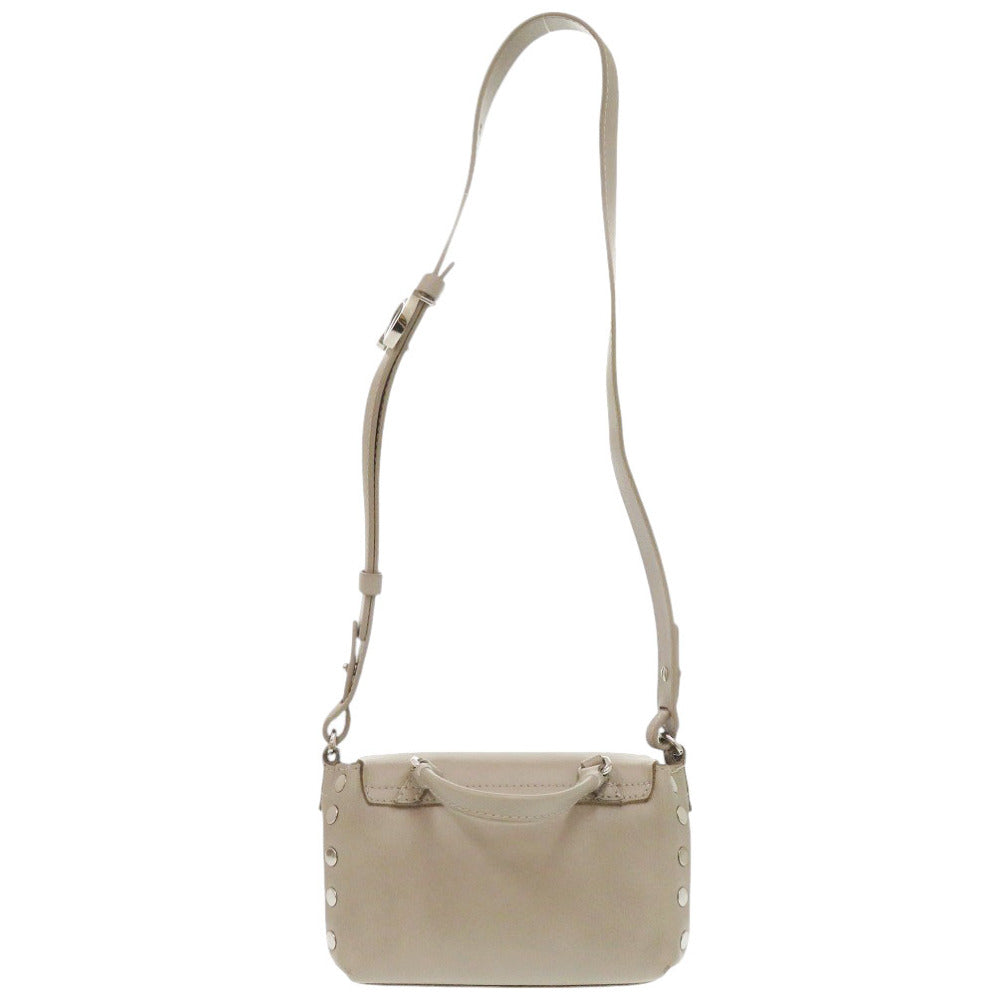 ザネラート ポスティーナ ミニ レザー グレー系 ハンドバッグ 0375【中古】ZANELLATO