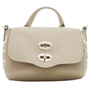 ザネラート ポスティーナ ミニ レザー グレー系 ハンドバッグ 0375【中古】ZANELLATO