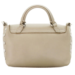 ザネラート ポスティーナ ミニ レザー グレー系 ハンドバッグ 0375【中古】ZANELLATO