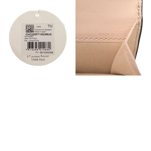 美品 クロエ アルファベット レザー セメントピンク 三つ折り財布 ピンクベージュ 0378【中古】Chloe