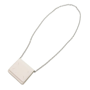 未使用 メゾン マルジェラ チェーンウォレット S56UI0148 P0399 T1003 レザー ホワイト 二つ折り財布 白 0379【中古】Maison Margiela