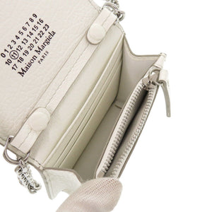 未使用 メゾン マルジェラ チェーンウォレット S56UI0148 P0399 T1003 レザー ホワイト 二つ折り財布 白 0379【中古】Maison Margiela