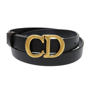 美品 クリスチャンディオール サドル ベルト B0042CWGH サイズ75 ブラック レザー 黒 0381【中古】Christian Dior