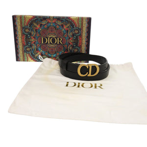 美品 クリスチャンディオール サドル ベルト B0042CWGH サイズ75 ブラック レザー 黒 0381【中古】Christian Dior