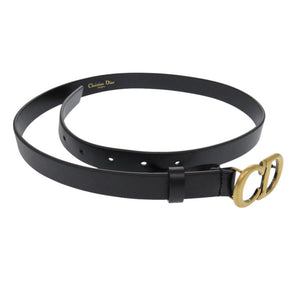 美品 クリスチャンディオール サドル ベルト B0042CWGH サイズ75 ブラック レザー 黒 0381【中古】Christian Dior