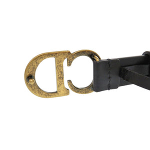 美品 クリスチャンディオール サドル ベルト B0042CWGH サイズ75 ブラック レザー 黒 0381【中古】Christian Dior