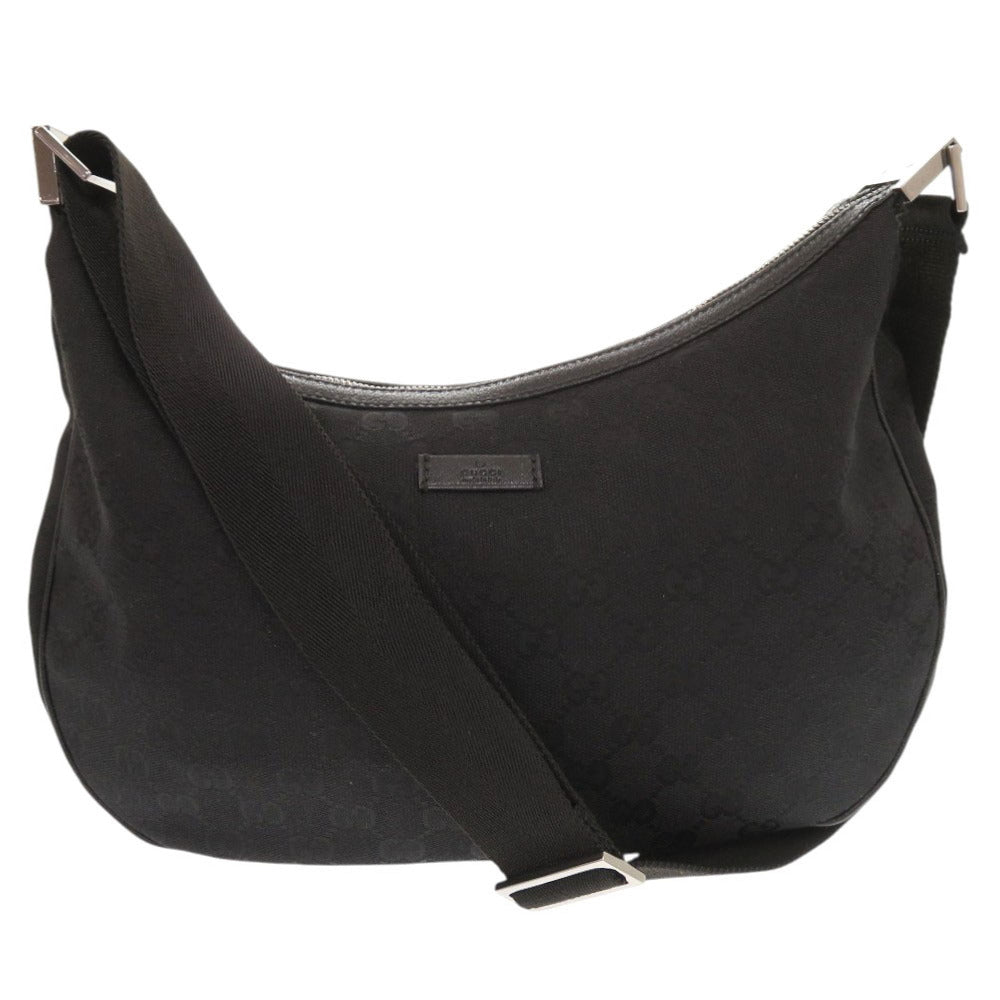 美品 グッチ 122790 GGキャンバス ブラック ショルダーバッグ 黒 0386【中古】GUCCI