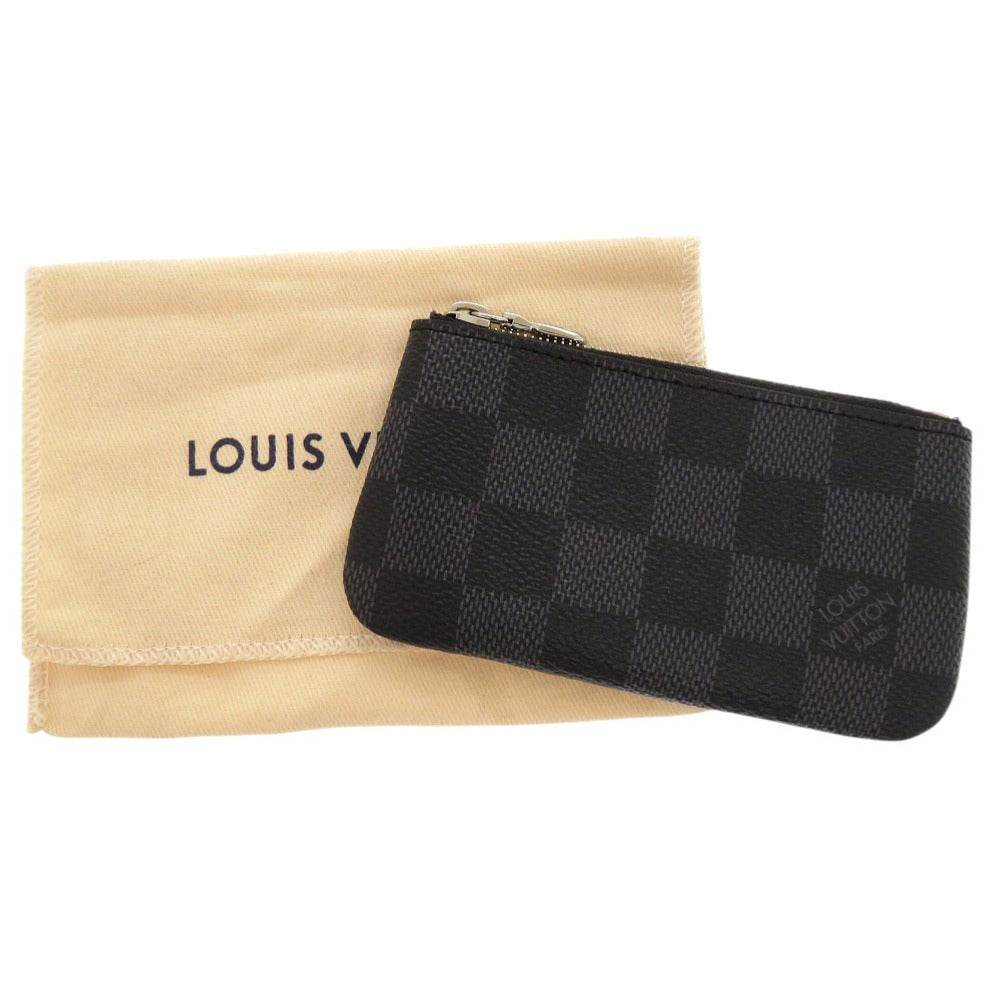 新品同様 ルイ ヴィトン ポシェットクレ ダミエ グラフィット N60155 ブラック コインケース LV 0390【中古】LOUIS VUITTON メンズ