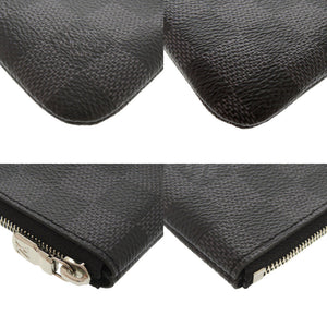 新品同様 ルイ ヴィトン ポシェットクレ ダミエ グラフィット N60155 ブラック コインケース LV 0390【中古】LOUIS VUITTON メンズ