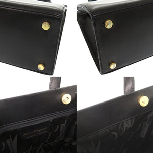 美品 サルヴァトーレフェラガモ ヴァラ BA214178 レザー ブラック ハンドバッグ 黒 0399【中古】Salvatore Ferragamo