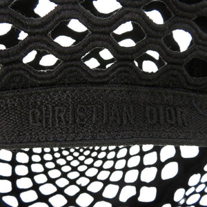 美品 クリスチャンディオール チュール付き ベレー帽 レース 帽子 コットン ブラック 0402【中古】Christian Dior
