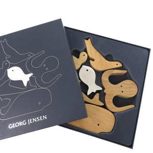 新品同様 ジョージジェンセン アルフレド アクアマリン ALFREDO AQUAMARINE オブジェ 海洋生物 積み木 インテリア ペーパーウェイト オーク アルミニウム ベージュ 0403【中古】Georg Jensen