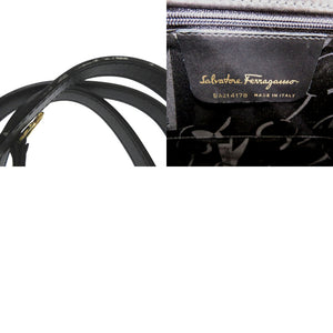 サルヴァトーレフェラガモ ヴァラリボン 2way ハンドバッグ ショルダーバッグ BA214178 レザー ブラック 0404【中古】Salvatore Ferragamo