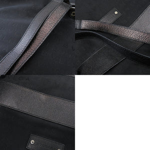 ブルガリ ロゴマニア キャンバス レザー ブラック ショルダーバッグ 黒 0405【中古】BVLGARI メンズ