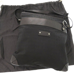 ブルガリ ロゴマニア キャンバス レザー ブラック ショルダーバッグ 黒 0405【中古】BVLGARI メンズ