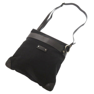 ブルガリ ロゴマニア キャンバス レザー ブラック ショルダーバッグ 黒 0405【中古】BVLGARI メンズ