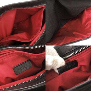 ブルガリ ロゴマニア キャンバス レザー ブラック ショルダーバッグ 黒 0405【中古】BVLGARI メンズ