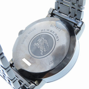 美品 バーバリー クロノグラフ BU1373 クオーツ 腕時計 SS ブラック 黒文字盤 0408【中古】BURBERRY メンズ