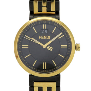 新品同様 フェンディ フォーエバー SS ブラック ゴールド クオーツ 腕時計 黒文字盤 0409【中古】FENDI