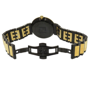 新品同様 フェンディ フォーエバー SS ブラック ゴールド クオーツ 腕時計 黒文字盤 0409【中古】FENDI