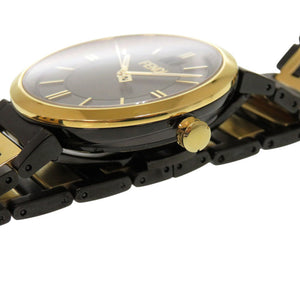 新品同様 フェンディ フォーエバー SS ブラック ゴールド クオーツ 腕時計 黒文字盤 0409【中古】FENDI