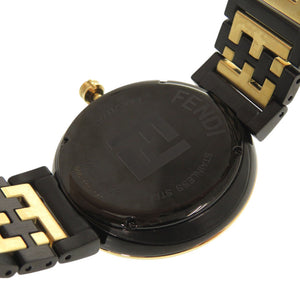 新品同様 フェンディ フォーエバー SS ブラック ゴールド クオーツ 腕時計 黒文字盤 0409【中古】FENDI