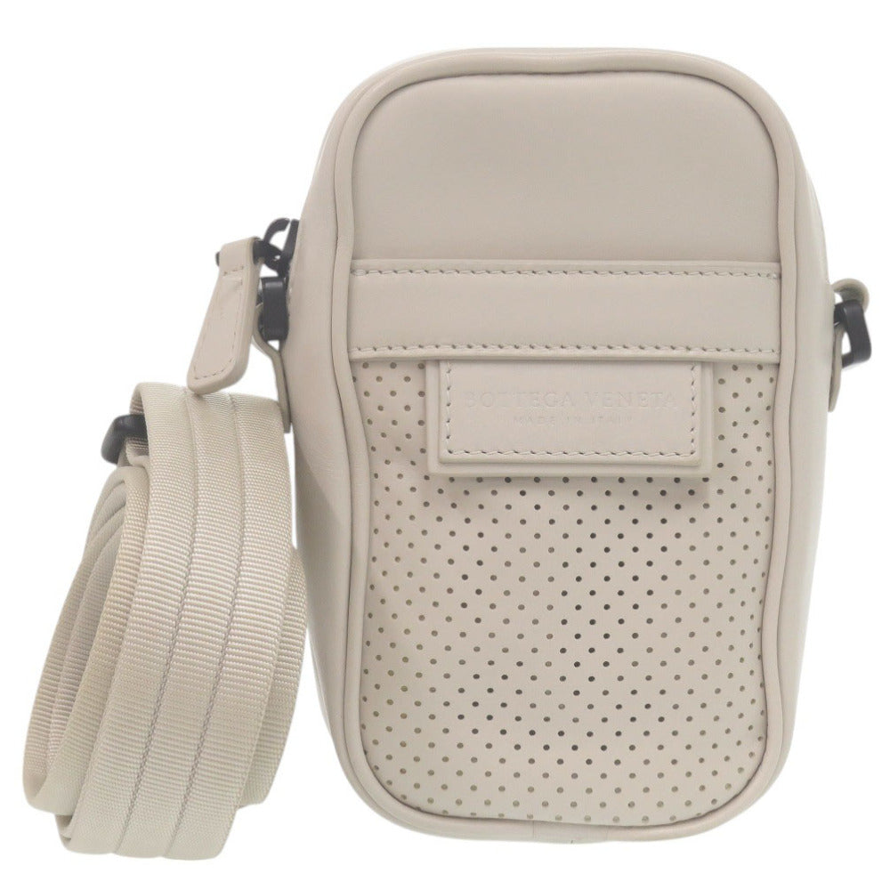 美品 ボッテガヴェネタ レッジェーロ レザー アイボリー ショルダーバッグ 白 0413【中古】BOTTEGAVENETA