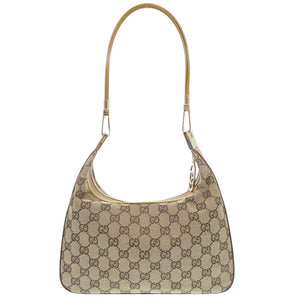 新品同様 グッチ 001 3812 GGキャンバス レザー ベージュ キャメル ワンショルダーバッグ ショルダーバッグ 0427【中古】GUCCI