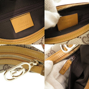 新品同様 グッチ 001 3812 GGキャンバス レザー ベージュ キャメル ワンショルダーバッグ ショルダーバッグ 0427【中古】GUCCI