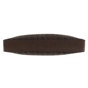 美品 ブルガリ ロゴマニア キャンバス レザー ブラウン アクセサリーポーチ ショルダーバッグ 0428【中古】BVLGARI