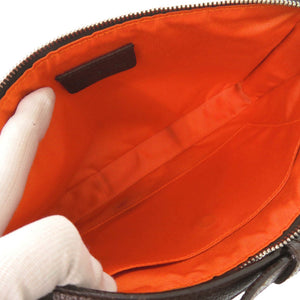 美品 ブルガリ ロゴマニア キャンバス レザー ブラウン アクセサリーポーチ ショルダーバッグ 0428【中古】BVLGARI