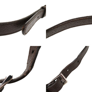 美品 ブルガリ ロゴマニア キャンバス レザー ブラウン アクセサリーポーチ ショルダーバッグ 0428【中古】BVLGARI