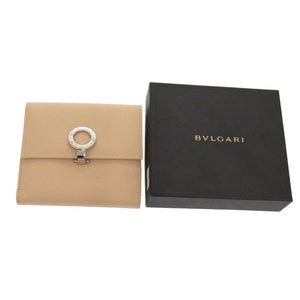 新品同様 ブルガリ 23273 ブルガリブルガリ ロゴクリップ コンパクトウォレット レザー ベージュ 三つ折り財布 0431【中古】BVLGARI