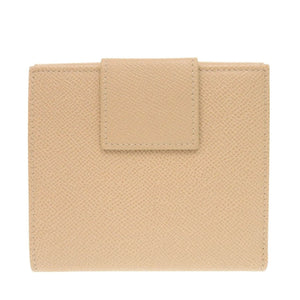 新品同様 ブルガリ 23273 ブルガリブルガリ ロゴクリップ コンパクトウォレット レザー ベージュ 三つ折り財布 0431【中古】BVLGARI