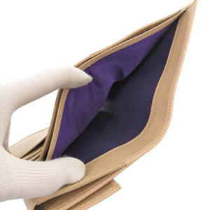 新品同様 ブルガリ 23273 ブルガリブルガリ ロゴクリップ コンパクトウォレット レザー ベージュ 三つ折り財布 0431【中古】BVLGARI