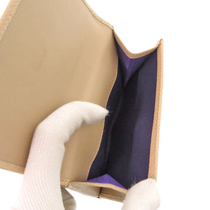 新品同様 ブルガリ 23273 ブルガリブルガリ ロゴクリップ コンパクトウォレット レザー ベージュ 三つ折り財布 0431【中古】BVLGARI