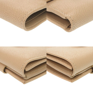 新品同様 ブルガリ 23273 ブルガリブルガリ ロゴクリップ コンパクトウォレット レザー ベージュ 三つ折り財布 0431【中古】BVLGARI