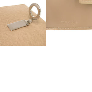 新品同様 ブルガリ 23273 ブルガリブルガリ ロゴクリップ コンパクトウォレット レザー ベージュ 三つ折り財布 0431【中古】BVLGARI