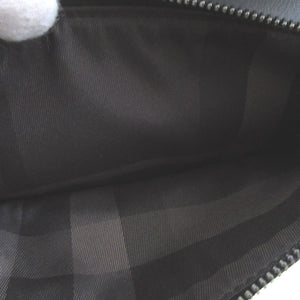 新品同様 バーバリー レザー ブラック 黒 メンズ 2つ折り長財布 財布 0432【中古】BURBERRY